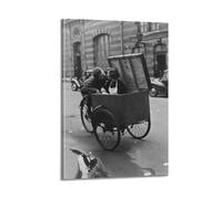 RedMush Poster vintage noir et blanc de Robert Doisneau (33) sur toile - Décoration murale pour salon, chambre à coucher, avec cadre - 30 x 45 cm