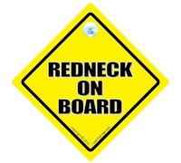 Redneck voiture Redneck Sign Rouge, on Board Panneau Redneck voiture, blague, Sticker Autocollant mural en vinyle Motif Inscription "Funny de conduite, voiture, voiture à col rouge