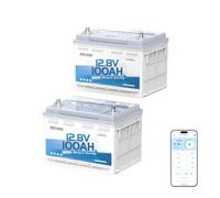 Redodo 12V 100Ah H168（2 Pack Batterie LiFePO4 avec Bluetooth 2560Wh