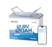 Redodo 12V 120Ah Group24 Batterie Lithium avec Bluetooth pour Camping-Car | BMS 120A, 1536Wh, Basses Températures, IP65 Étanche, 4000 Cycles, Max 4P4S Convient Aussi pour Trolling Motor(20-70Ib)