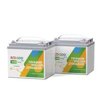 Redodo 12V 50Ah(2 Pack) Batterie LiFepo4 640Wh Batterie Lithium 4000+ Cycles Profonds et Durée de Vie 10 Ans pour Trolling Motor,Systèmes Solaires,Camping,Pêche