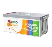 Redodo 24V 200Ah Batterie Lithium 5120Wh Batterie LiFePO4 avec BMS 200A 4000-15000 Cycles pour Système Solaire/Camping-Car/Profonds Alimentation de Secours