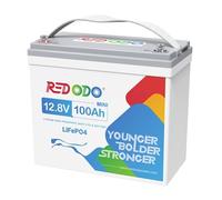 Redodo Batterie LiFePO4 12V 100Ah Mini, Rechargeable Petit Poids léger Lithium Batteries, BMS 100A Intégré, 4000 Cycles pour Caravanes, Bateaux, Camping-Cars, Maison Solaire, Hors-Réseau
