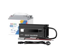 Redodo Batterie LiFePO4 24V 25Ah + Chargeur 24V 20A Sûr et Durable BMS 640Wh pour Stockage d'Énergie Portable Adapté aux Travaux Extérieurs Urgences Domestiques Petits Appareils
