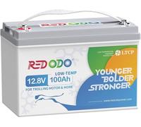 Redodo Batterie Lithium 12V 100Ah avec Basse Température 1280Wh Batterie LiFePO4 avec BMS 100A 4000+ Cycles Profond 10 Ans de Vie Parfait pour Moteur Trolling