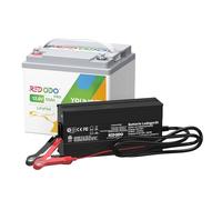 Redodo LiFePO4 Batterie 12,8V 50Ah+Chargeur de Batterie Lithium 14,6V 10A,BMS 50A Intégré, 50 Heures de Charge Rapide et Complète pour RV, Camping, Maison Solaire, Marine, Bateau