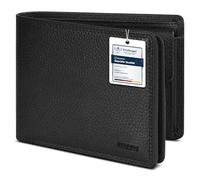 Redolz Leather Essentials QF Portefeuille RFID en cuir 12 cm dépliant avec poche zippée gris