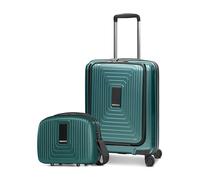 Redolz Essentials 14 Set de valises 2 pcs. trolley cabine avec soufflet extensible + beautycase vert