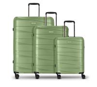 REDOLZ Article standard Essentials 10 + BC, Vert métallisé, Kofferset (3-teilig), Valise rigide avec roulettes pivotantes