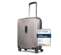 REDOLZ Article standard Essentials 14, gris café métallisé, Kabinen Trolley+ (55 cm) erweiterbar, Valise rigide avec roulettes pivotantes