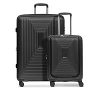 REDOLZ Article standard Essentials 14, Noir métallisé, 2-SET Trolley S Laptopfach & Trolley L erweiterbar, Valise rigide avec roulettes pivotantes