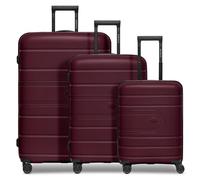 Redolz Essentials 11 4 roulettes Set de valises 3 pièces avec soufflet d'extension rouge