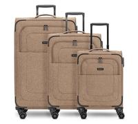 Redolz Essentials 12 THREE SET 4 roues Set de valises 3 pièces avec soufflet d'extension brun