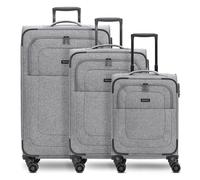 Redolz Essentials 12 THREE SET 4 roues Set de valises 3 pièces avec soufflet d'extension gris