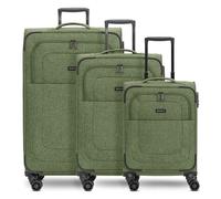 Redolz Essentials 12 THREE SET 4 roues Set de valises 3 pièces avec soufflet d'extension vert