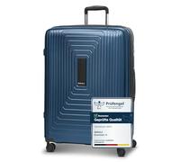 REDOLZ Essentials 14 articles de base, Bleu foncé métallisé, Trolley L+ (77 cm) erweiterbar, Valise rigide avec roulettes pivotantes