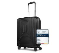 REDOLZ Essentials 14 articles de base, Noir métallisé, Kabinen Trolley+ (55 cm) erweiterbar, Valise rigide avec roulettes pivotantes