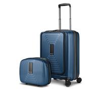 Redolz Essentials 14 Set de valises 2 pcs. trolley cabine avec soufflet extensible + beautycase bleu