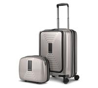 Redolz Essentials 14 Set de valises 2 pcs. trolley cabine avec soufflet extensible + beautycase couleur argent