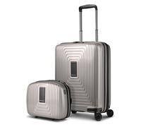 Redolz Essentials 14 - Set de valises 2 pièces : valise cabine avec soufflet d'extension et Vanity-case gris