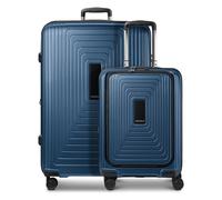 Redolz Essentials 14 Set de valises à 4 roulettes 2 pcs. compartiment pour ordinateur portable avec soufflet d'extension bleu