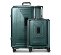 Redolz Essentials 14 Set de valises à 4 roulettes 2 pcs. compartiment pour ordinateur portable avec soufflet d'extension vert