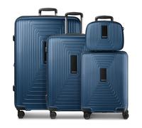 Redolz Essentials 14 Set de valises à 4 roulettes + Beautycase 4 pcs. avec soufflet extensible bleu