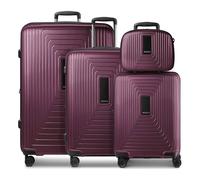 Redolz Essentials 14 Set de valises à 4 roulettes + Beautycase 4 pcs. avec soufflet extensible rouge