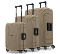 REDOLZ Essentials 15 articles de base, Beige froid, Kofferset (3-teilig), Valise rigide avec roulettes pivotantes