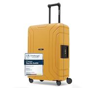 REDOLZ Essentials 15 articles de base, Jaune foncé, Koffer M (65 cm), Valise rigide avec roulettes pivotantes