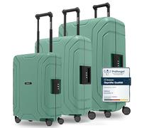 REDOLZ Essentials 15 articles de base, Vert d'eau, Kofferset (3-teilig), Valise rigide avec roulettes pivotantes