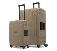 Redolz Essentials 15 : Set de valises à 4 roues 15 S+L avec fermeture à trois points brun