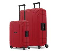 Redolz Essentials 15 : Set de valises à 4 roues 15 S+L avec fermeture à trois points rouge