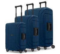 Redolz Essentials 15 Set de valises à 4 roulettes 3 pièces avec fermeture à trois points bleu