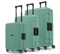 Redolz Essentials 15 Set de valises à 4 roulettes 3 pièces avec fermeture à trois points vert