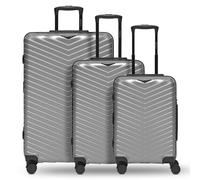 Redolz Essentials 18 4 roulettes Set de valises 3 pièces avec soufflet d'extension couleur argent