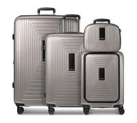Redolz Essentials14 Set de valises à 4 roulettes Beautycase 4pcs avec soufflet extensible Laptopfach gris