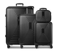 Redolz Essentials14 Set de valises à 4 roulettes Beautycase 4pcs avec soufflet extensible Laptopfach noir