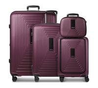 Redolz Essentials14 Set de valises à 4 roulettes Beautycase 4pcs avec soufflet extensible Laptopfach rouge