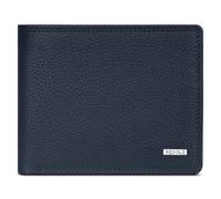 Redolz Leather Essentials QF Porte-monnaie RFID en cuir 12 cm dépliable bleu