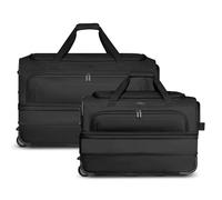 Redolz Lot de 2 sacs de voyage Duffle Essentials à 2 roues, tailles M et L, avec soufflet d'extension noir
