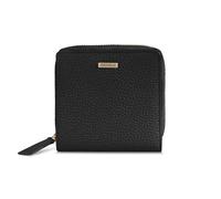 REDOLZ Portefeuille compact en cuir pour femme avec bouton pression, compartiment zippé, 6 compartiments pour cartes, protection RFID, 10 x 10 x 2,5 cm (noir)