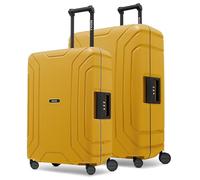 Redolz Essentials 15 Set de valises à 4 roulettes 2 pièces avec fermeture à trois points jaune