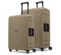 Redolz Essentials 15 Set de valises à 4 roulettes 2 pièces avec fermeture à trois points brun
