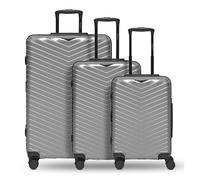 REDOLZ Set de Valises argenté pour femme et homme - Essentials 18 Trolley Set 3 pièces Metallic-Silver Shiny 317878