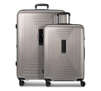 Redolz Set de valises Essentials 14 à 4 roues, tailles M et L, avec soufflet d'extension gris