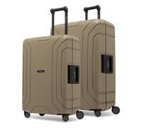 Redolz Set de valises Essentials 15 à 4 roues, tailles M et L, avec fermeture à trois points brun