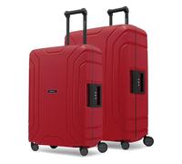 Redolz Set de valises Essentials 15 à 4 roues, tailles M et L, avec fermeture à trois points rouge