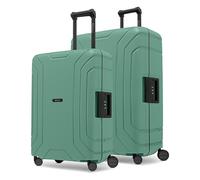 Redolz Set de valises Essentials 15 à 4 roues, tailles M et L, avec fermeture à trois points vert