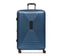 REDOLZ Essentials 14 articles de base, Bleu foncé métallisé, Trolley L+ (77 cm) erweiterbar, Valise rigide avec roulettes pivotantes